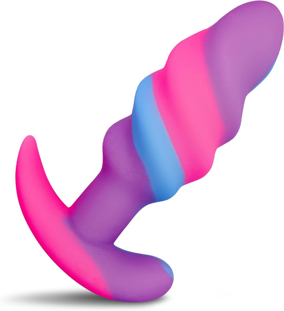 Unicorn Swirl Silicone Butt Plug