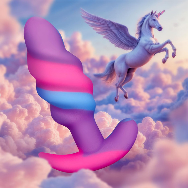 Unicorn Swirl Silicone Butt Plug