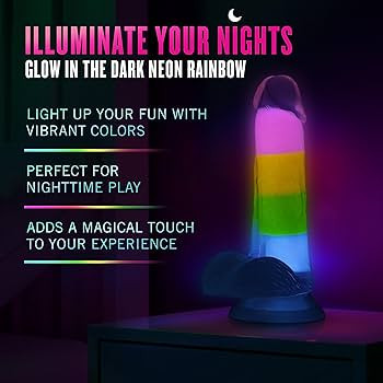 Rainbow Rave 6.5" Silicone Glow Dildo