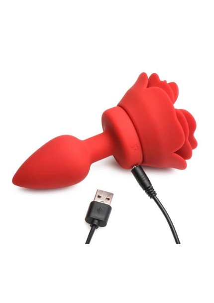 28X Silicone Vibrating Rose Plug