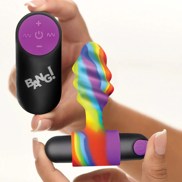 Vibrating Rainbow Butt Plug