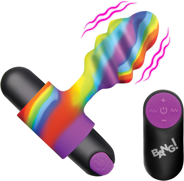 Vibrating Rainbow Butt Plug