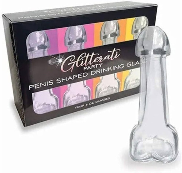 Glitterati Penis Drinking Glass Set of 4