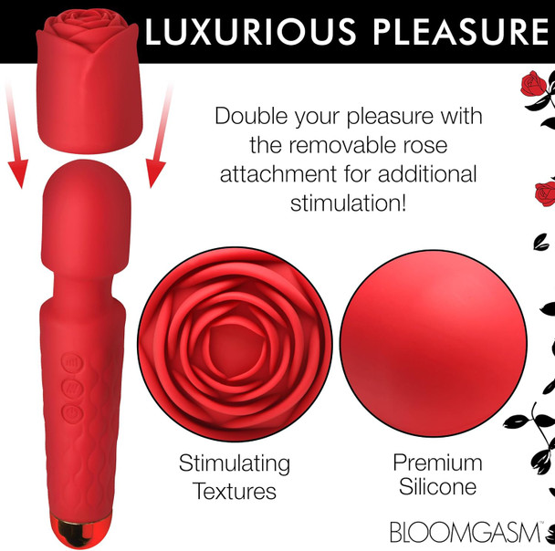 10X Silicone Wand w/ Rose Attachment