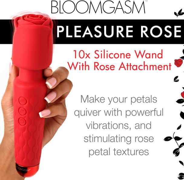 10X Silicone Wand w/ Rose Attachment