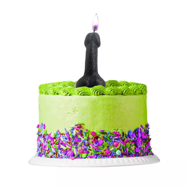 Black Glitter Penis Candle