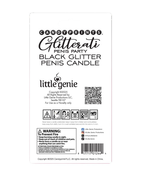 Black Glitter Penis Candle