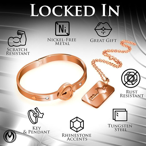 Cuffed Locking Bracelet & Key Necklace