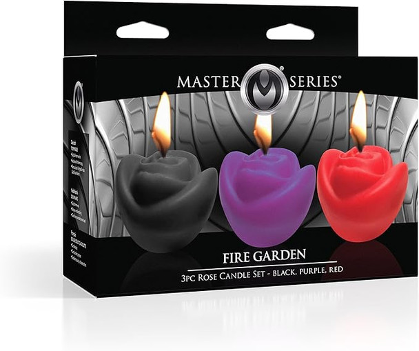 Fire Garden 3pc Rose Candle Set