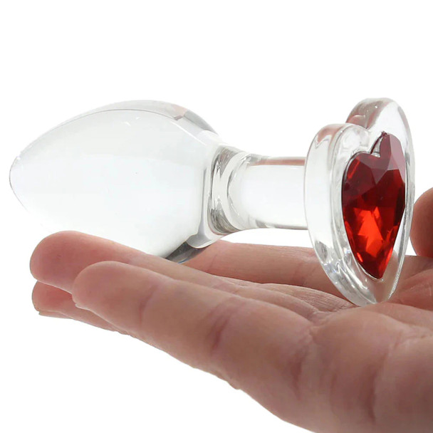 Red Heart Gem Glass Plug Set