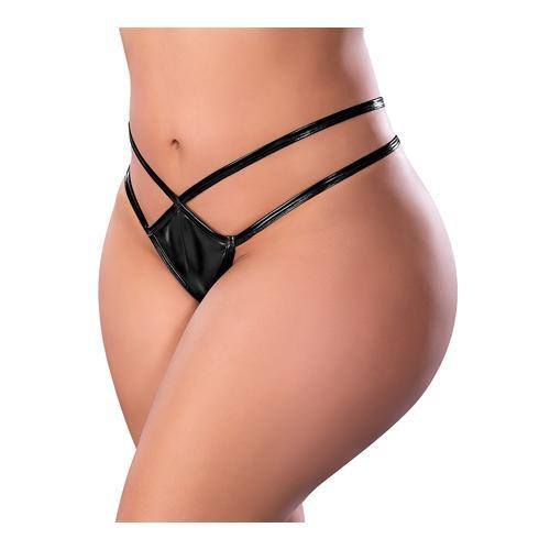 Liquid Onyx Crotchless Panty