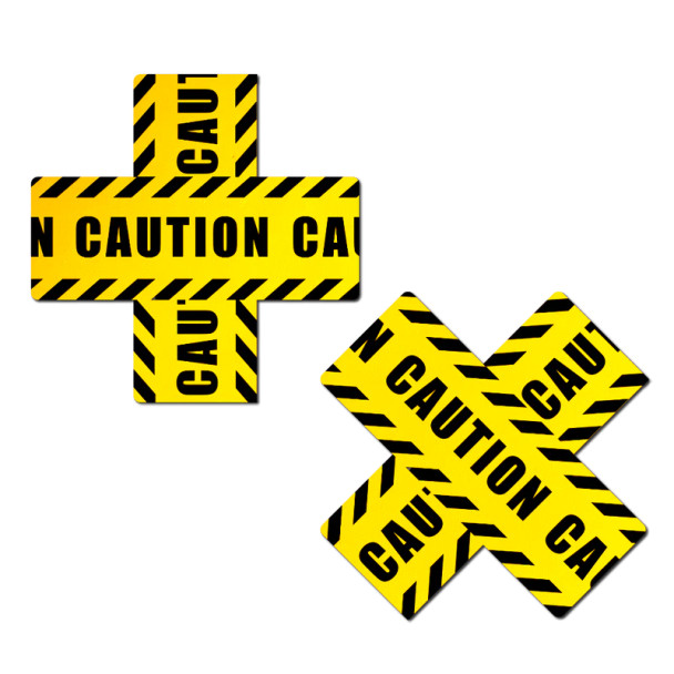 Crossed Caution Tape Nipple Pasties