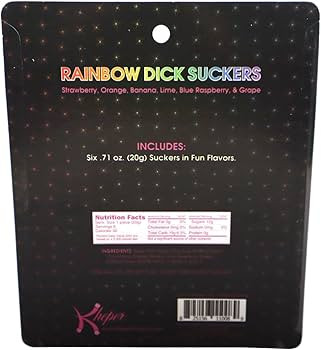 Rainbow Dick Suckers 6pk