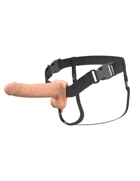 7" Vibrating Hollow Silicone Strap-On