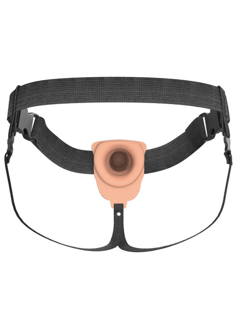 7" Vibrating Hollow Silicone Strap-On