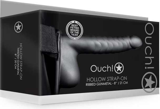 8" Hollow Strap-On With Balls