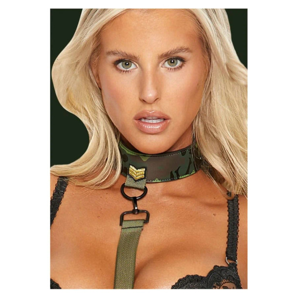 Army Theme Collar w/ Leash