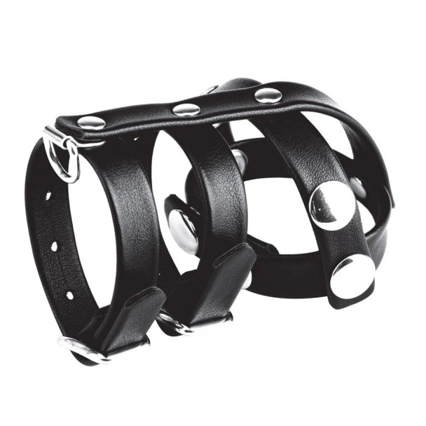 Double Cock & Ball Strap w/ Leash Lead