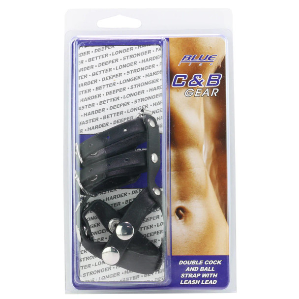 Double Cock & Ball Strap w/ Leash Lead