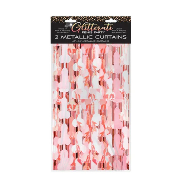 Penis Party 2pc Metallic Curtains