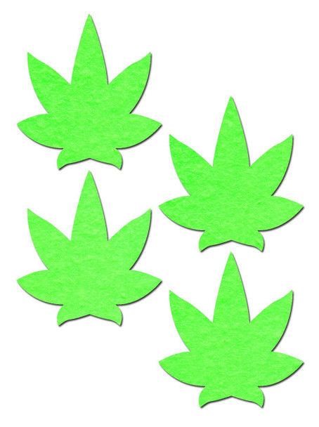 Two Pair Small Glowing Leaf Nipple Pasties