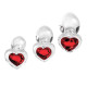 Red Heart Gem Glass Plug Set