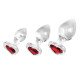 Red Heart Gem Glass Plug Set