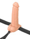 7" Vibrating Hollow Silicone Strap-On