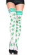Leaf Print Striped Thigh High