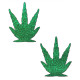 Glittering Green Hemp Leaf Nipple Pasties