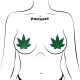Glitter Green Leaf Nipple Pasties
