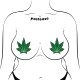 Green Hemp Leaf Nipple Pasties