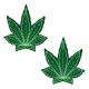 Green Hemp Leaf Nipple Pasties