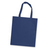 A navy blue tote bag with two handles and a simple, unadorned design.