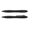 A black stylus pen with a sleek design, featuring a clip and a rubber tip for touchscreens.
