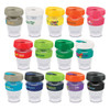 A drink bottle collection featuring various colours and designs, each with a removable lid and a branding logo.