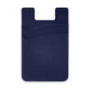 A dual silicone phone wallet in navy blue with a sleek, modern design and a subtle wave pattern.