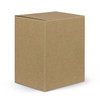 A plain brown cardboard box with a square shape, featuring a flapped top and no visible graphics or branding.