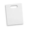 A medium die cut paper bag in white with a handle, featuring a plain design and no visible branding.