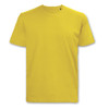 A bright yellow original men's T-shirt with a crew neck and short sleeves. It features a logo on the front.