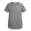 A grey women's t-shirt with short sleeves and a round neckline. The shirt has a simple design and includes a logo.