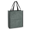 A green heather tote bag with black handles, featuring a simple, textured design and no visible logos.