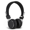 Black Opus Bluetooth headphones with a cushioned ear cup and adjustable headband, featuring a simple design and logo.