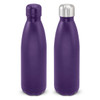 A drink bottle in a deep purple finish with a silver cap, featuring a sleek, powder-coated design.