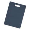 A navy blue tote bag with a handle and a simple design. It features a logo on the surface.