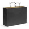 An extra-large black paper carry bag with two handles.