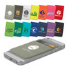 A selection of Lycra phone wallets in various colours displayed on a smartphone, featuring different logos.