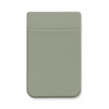 A Lycra Phone Wallet in a muted green color, featuring a smooth texture and a pocket for holding items.