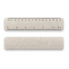 A 15cm ruler in a creamy colour with a speckled design, featuring metric measurements on one side and a logo.