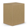 A plain brown cardboard box, square in shape, featuring a smooth surface and no visible branding or text.